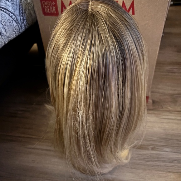 12” Brown Blonde Highlights Hair Topper - Picture 3 of 6